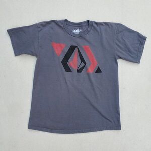 Volcom gray black red short sleeve shirt